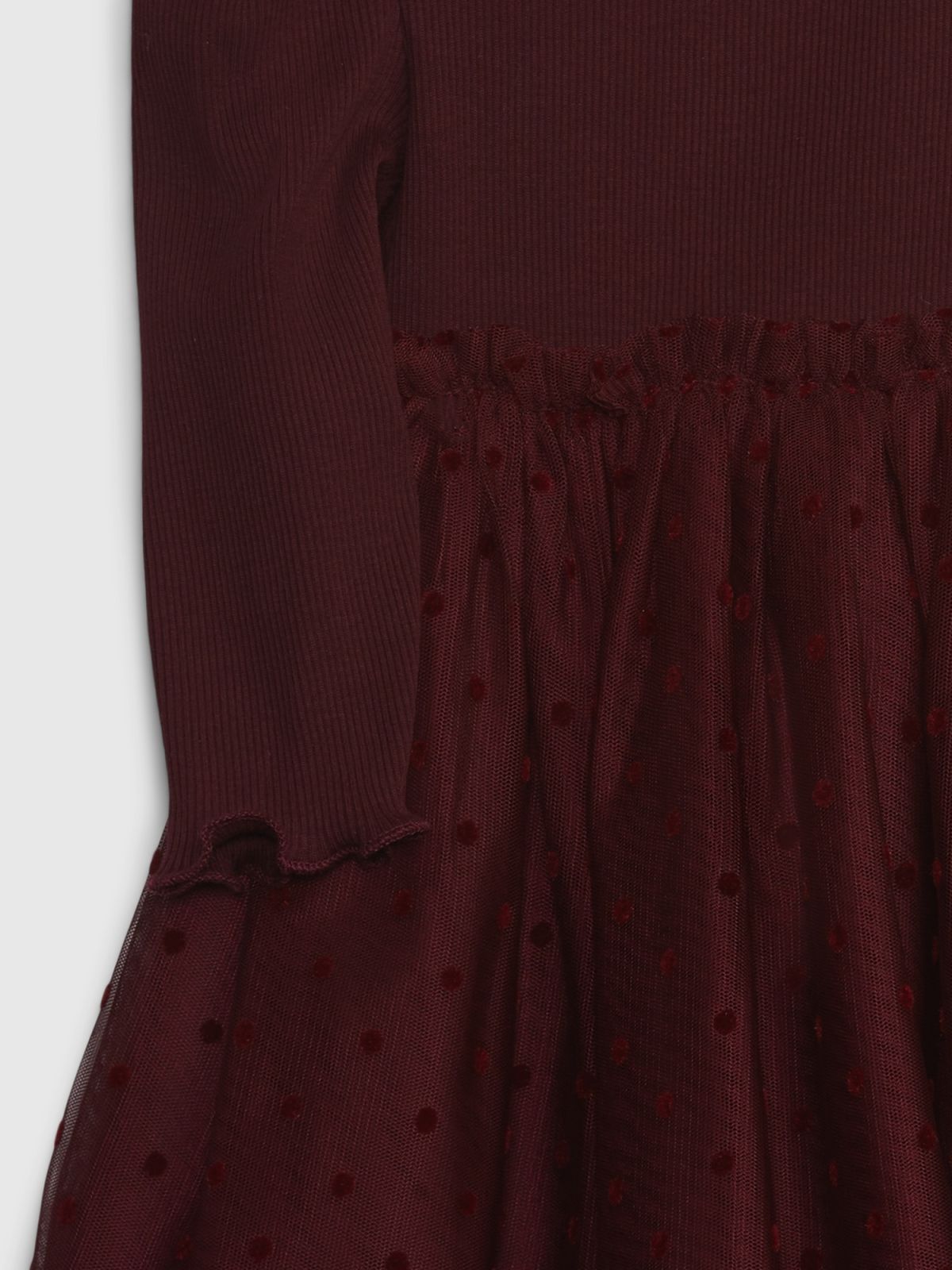 Κόκκινο Βρεφικό Puff Sleeve Tulle Φόρεμα-783948000