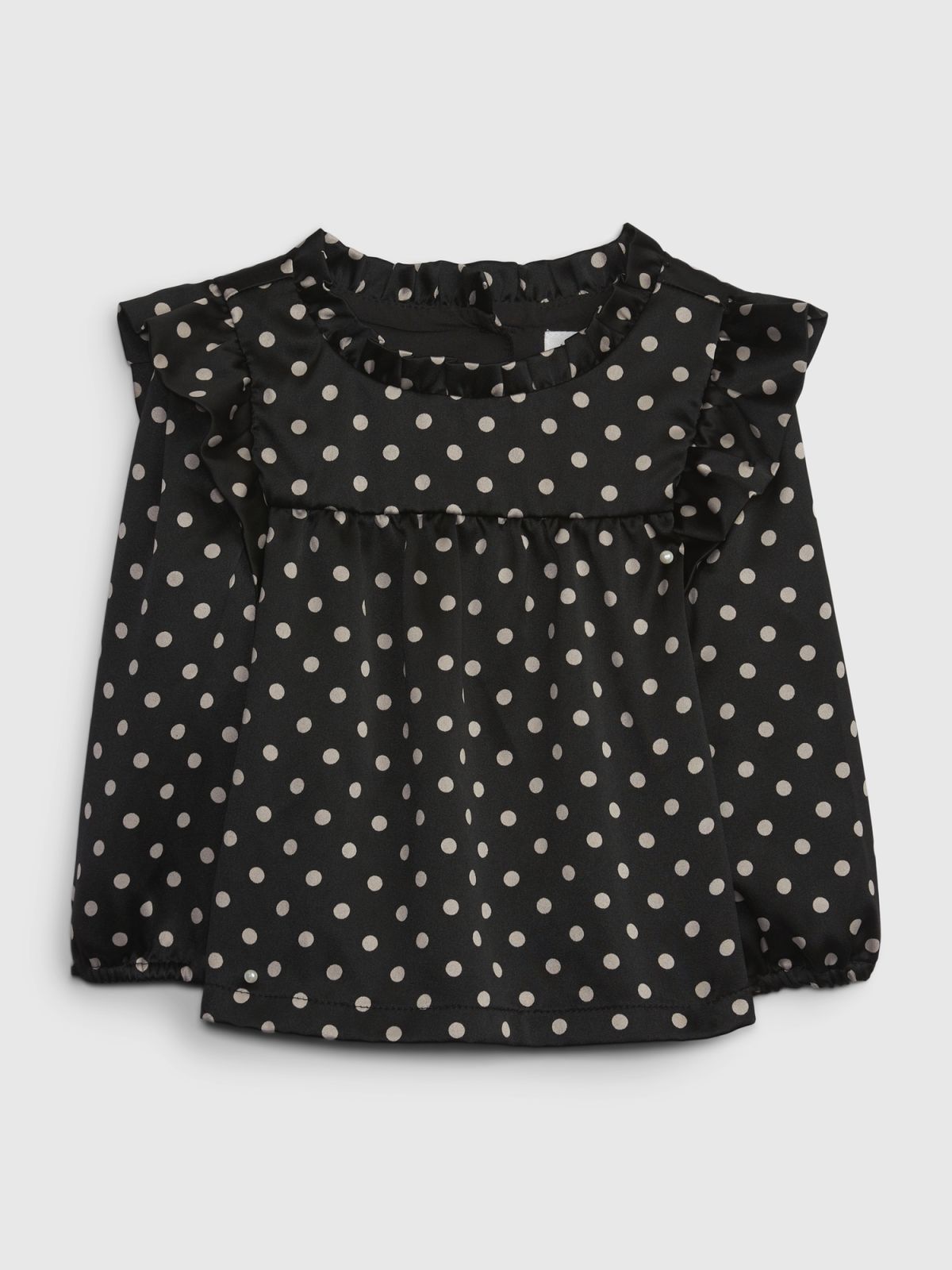 Μαύρη Βρεφική Ruffle Dot Μπλούζα-783131000