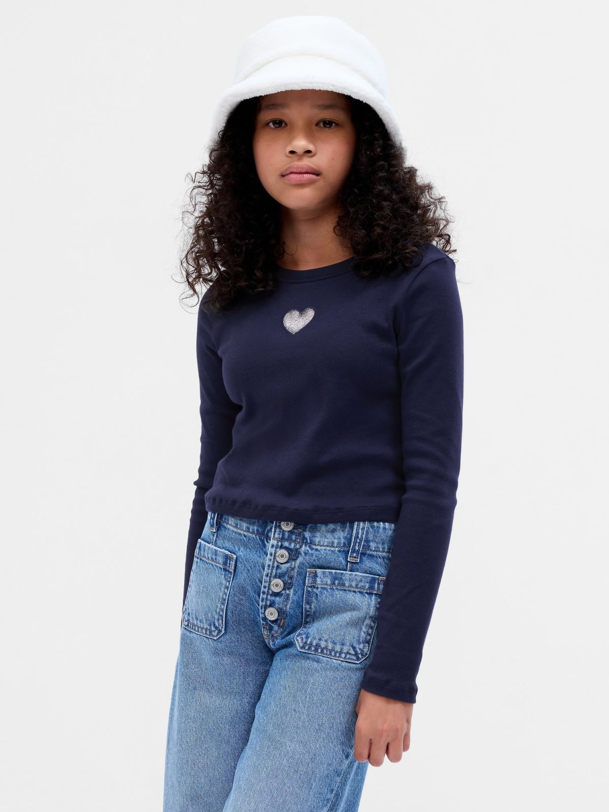 Kids Organic Cotton Cropped Graphic T-Shirt-741097002