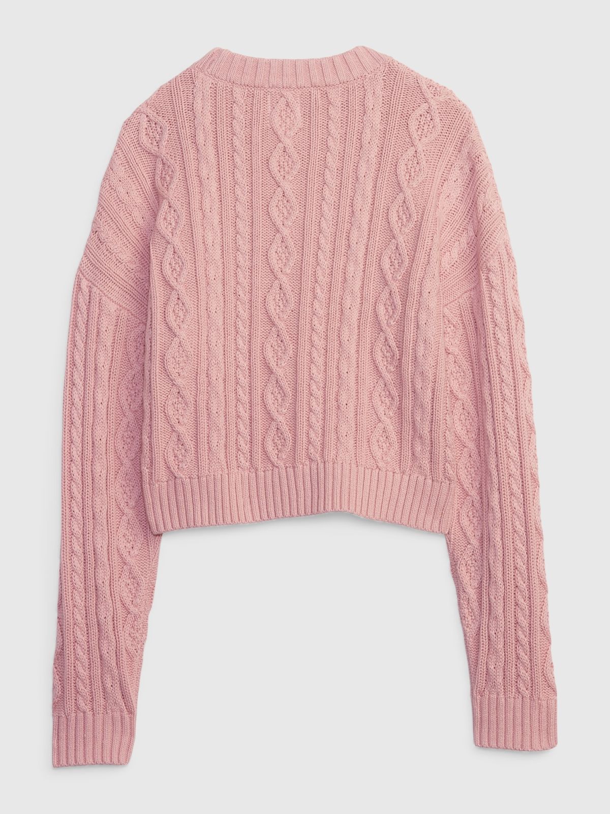 Ροζ Gap × LoveShackFancy Παιδικό Cable-Knit Cropped Πουλόβερ-798710000
