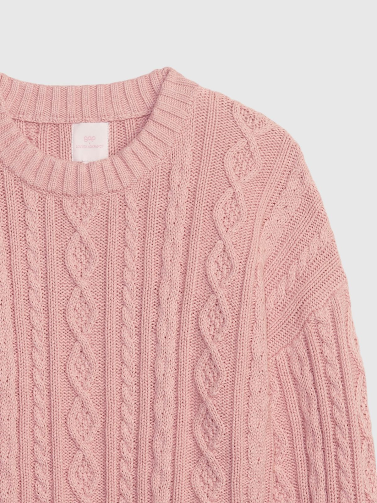 Ροζ Gap × LoveShackFancy Παιδικό Cable-Knit Cropped Πουλόβερ-798710000