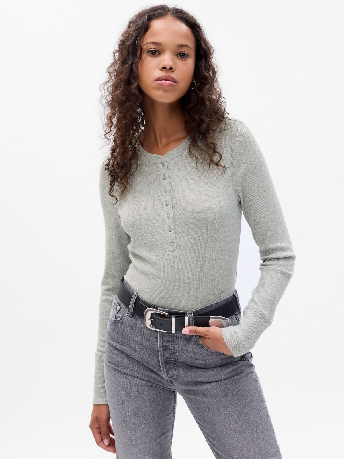 Essential Rib Henley Μπλούζα-753637000