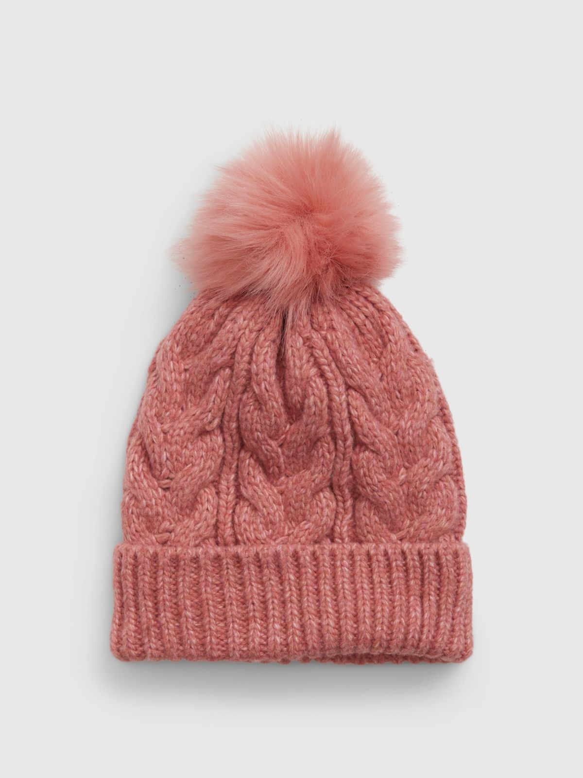 Ροζ Παιδικό Cable-Knit Pom Σκουφάκι-774989002