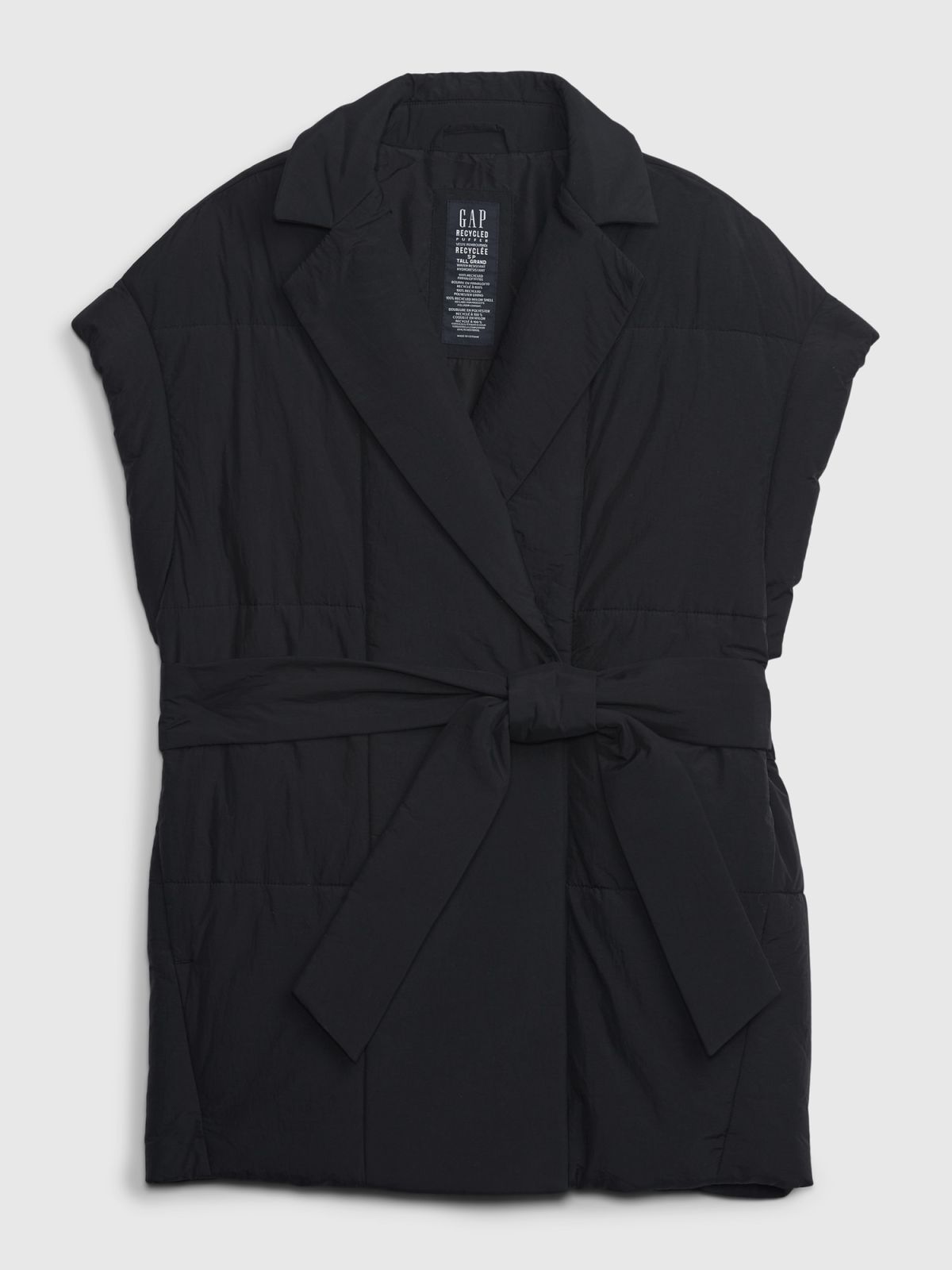 Μαύρο Duvet Wrap Puffer Αμάνικο-742028001