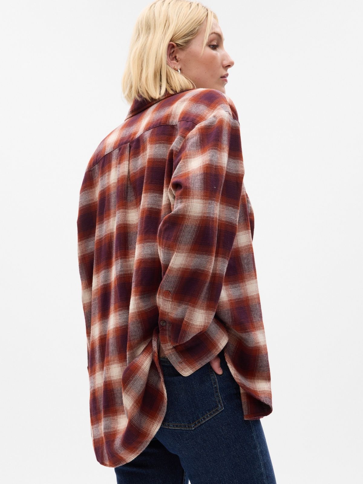 Μωβ Flannel Big Shirt Πουκάμισο-742507001