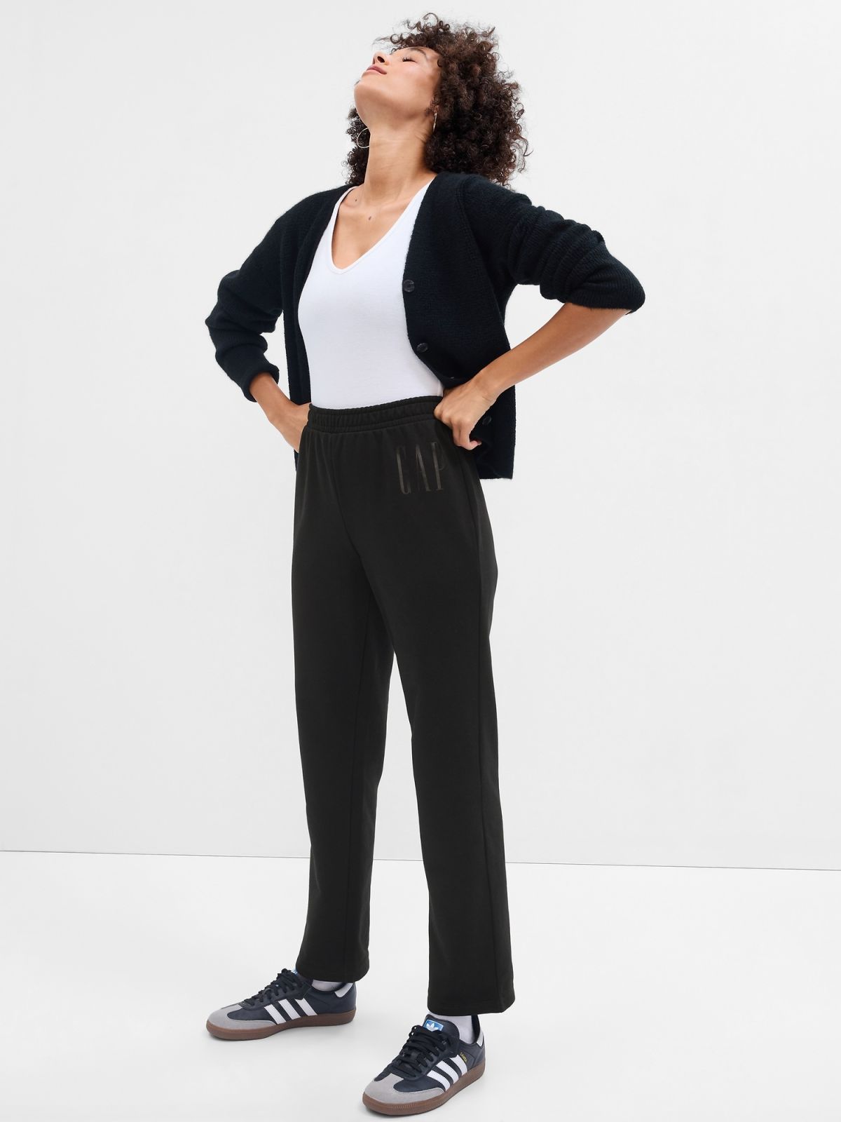 Μαύρη Gap Logo Straight Leg Φόρμα-789888003