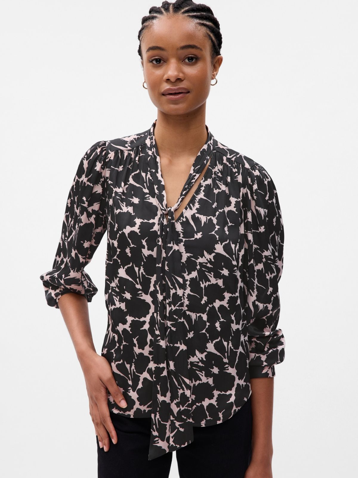 Tie-Neck Shirt-742653000