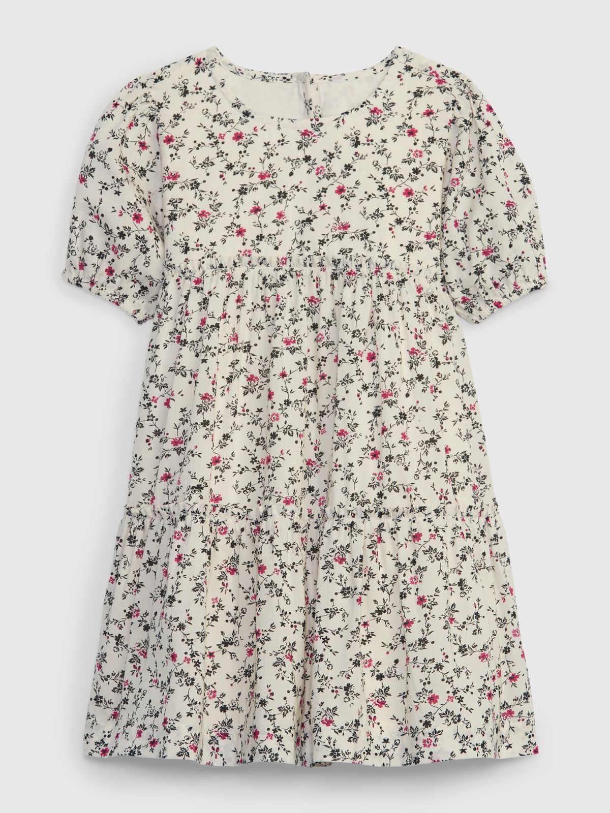 Νηπιακό Puff Sleeve Tiered Φόρεμα-740200001