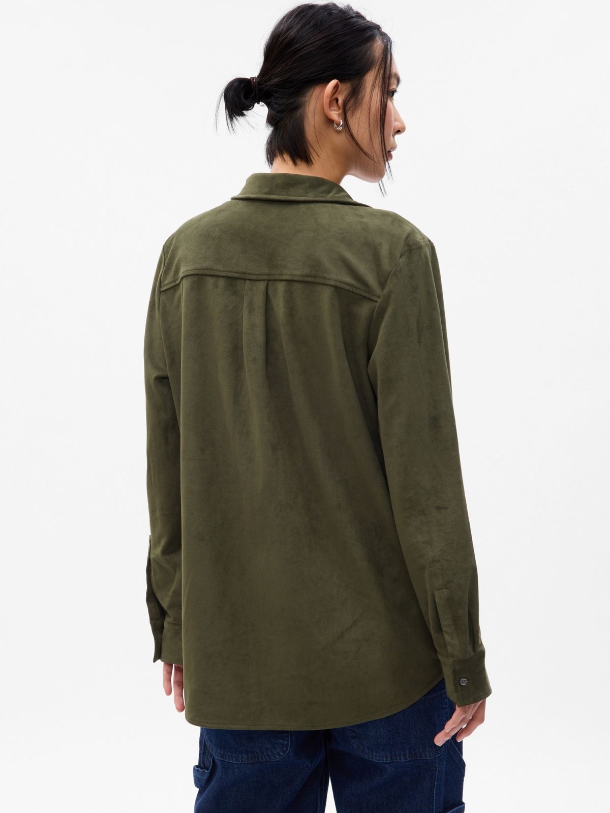 Πράσινο Faux-Suede Πουκάμισο-742506003