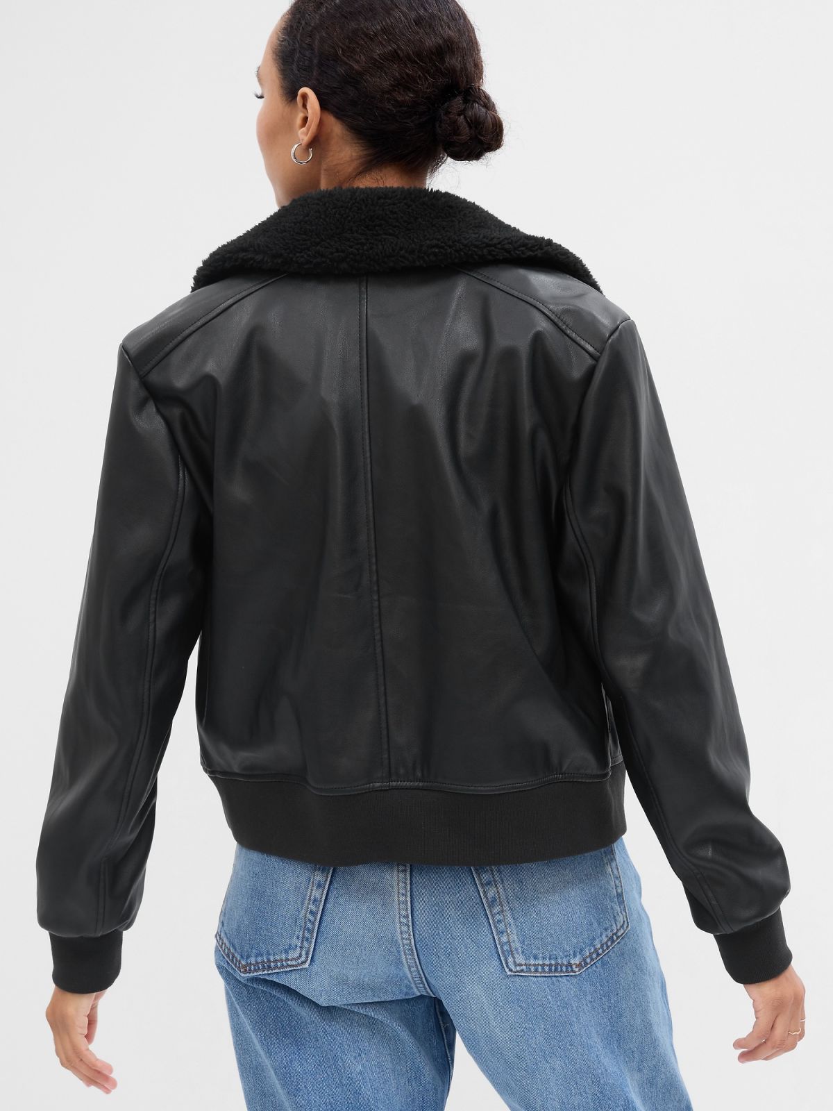 Faux-Leather Bomber Jacket-723627000