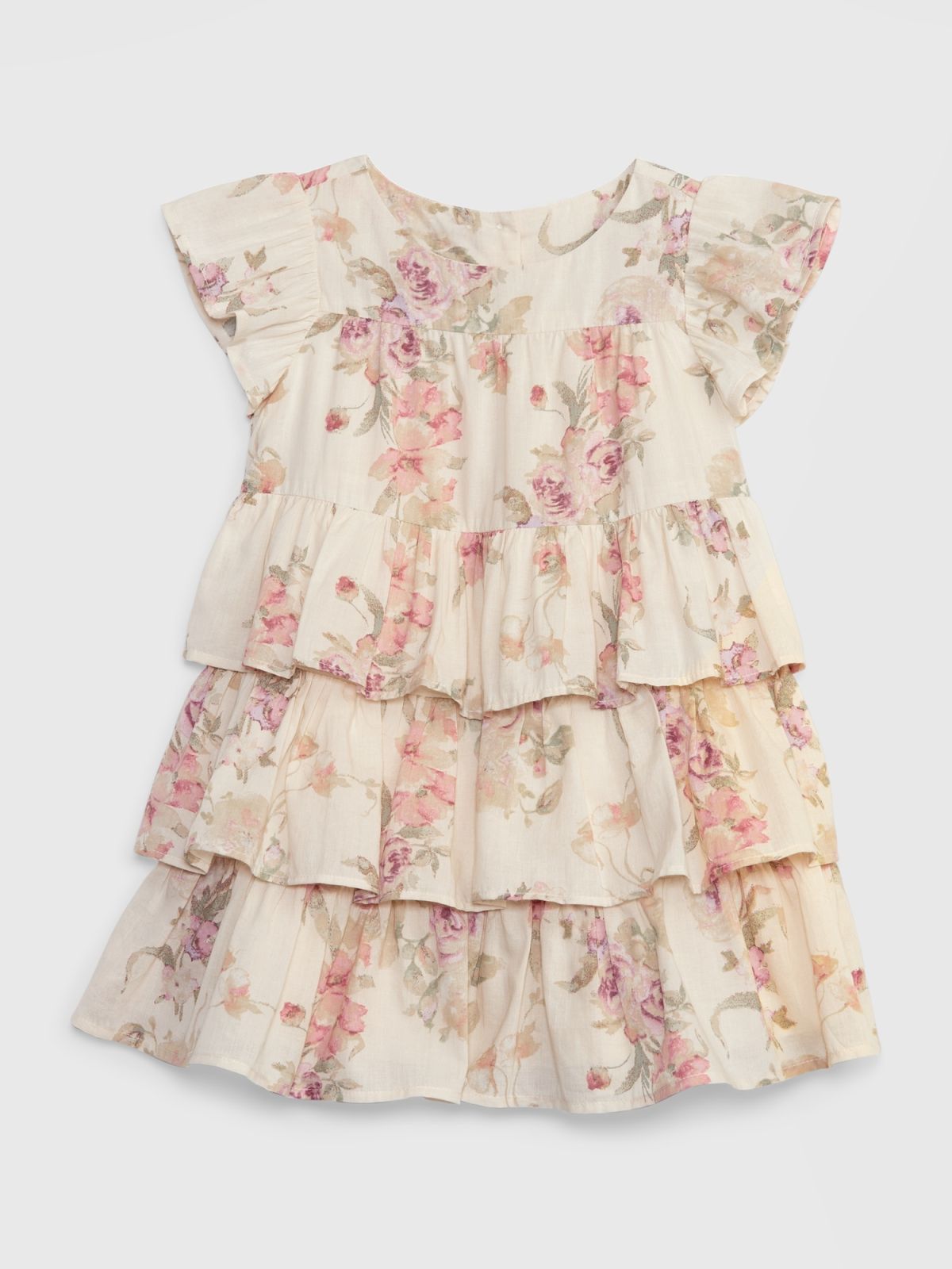 Μπεζ Gap × LoveShackFancy Νηπιακό Tiered Φλοράλ Φόρεμα-780121000