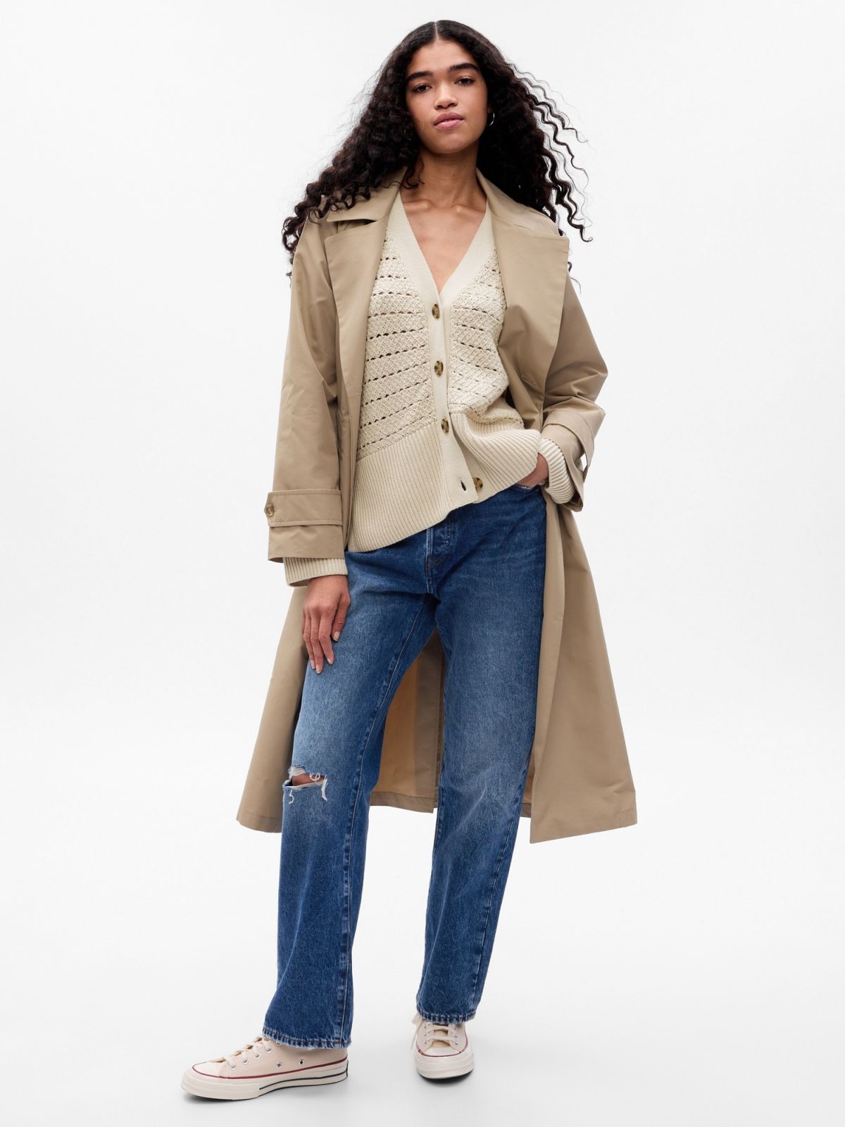 24/7 Split-Hem Crochet Cardigan-814403001