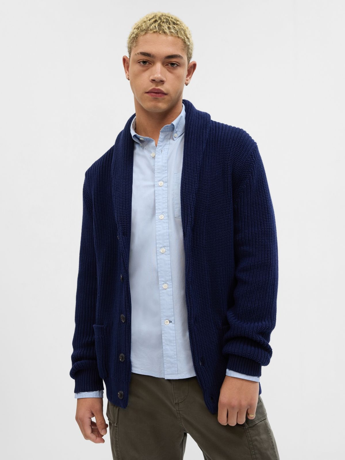 Rib Shawl Cardigan-787070001