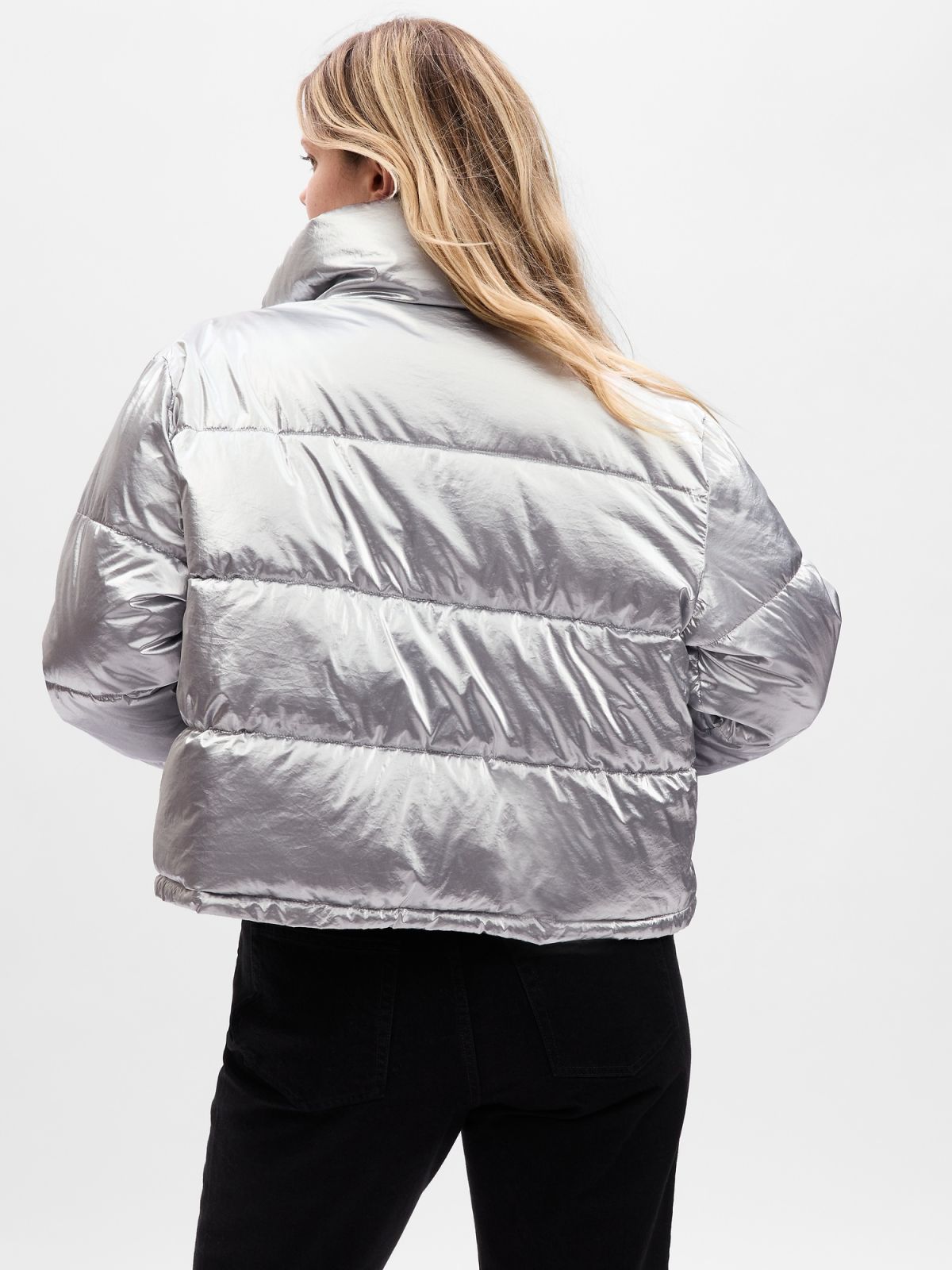 Γκρι Big Puff Cropped Πανωφόρι-742410000