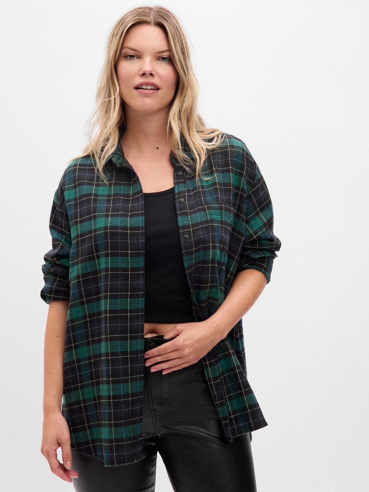 Πράσινο Flannel Big Shirt Πουκάμισο-742507007