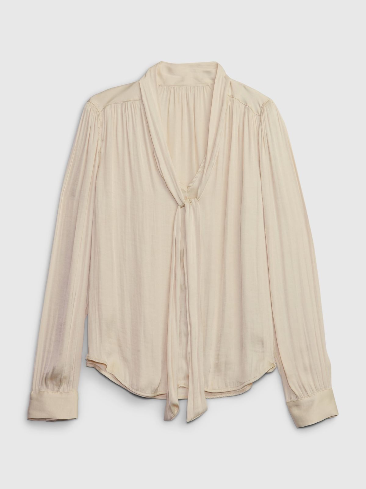 Μπεζ Tie-Neck Μπλούζα-742653002