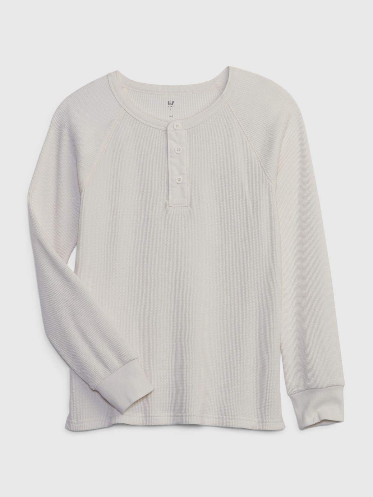 Μπεζ Παιδική Waffle Henley Μπλούζα-816755001
