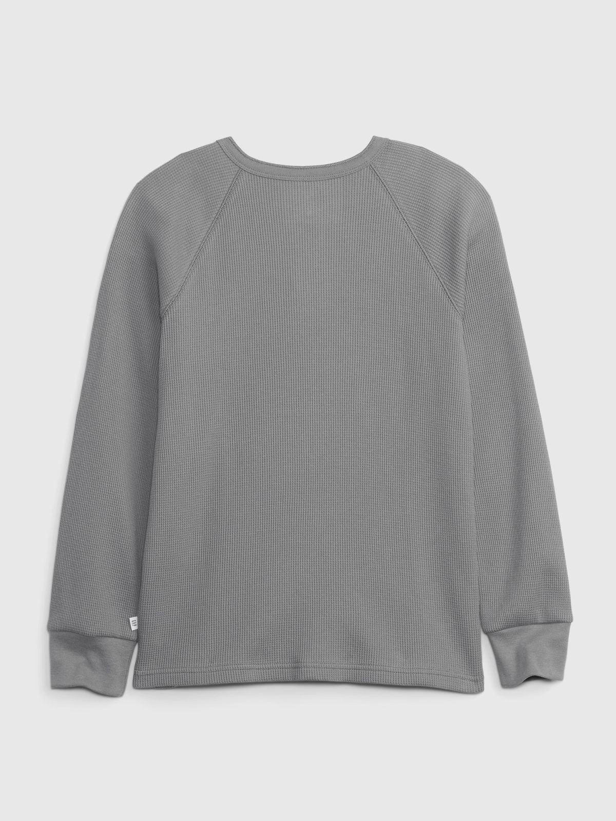 Γκρι Παιδική Waffle Henley Μπλούζα-816755002