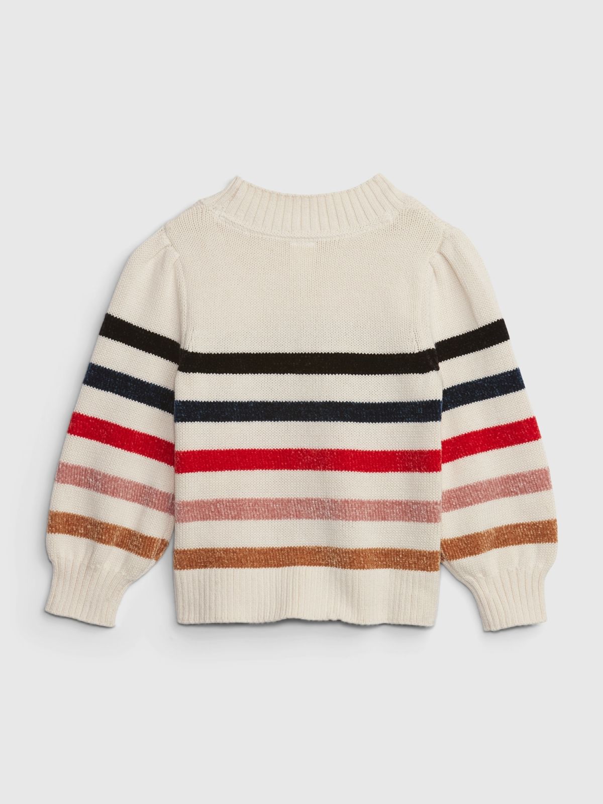 Μπεζ Νηπιακό Ριγέ Mockneck Πουλόβερ-829728000