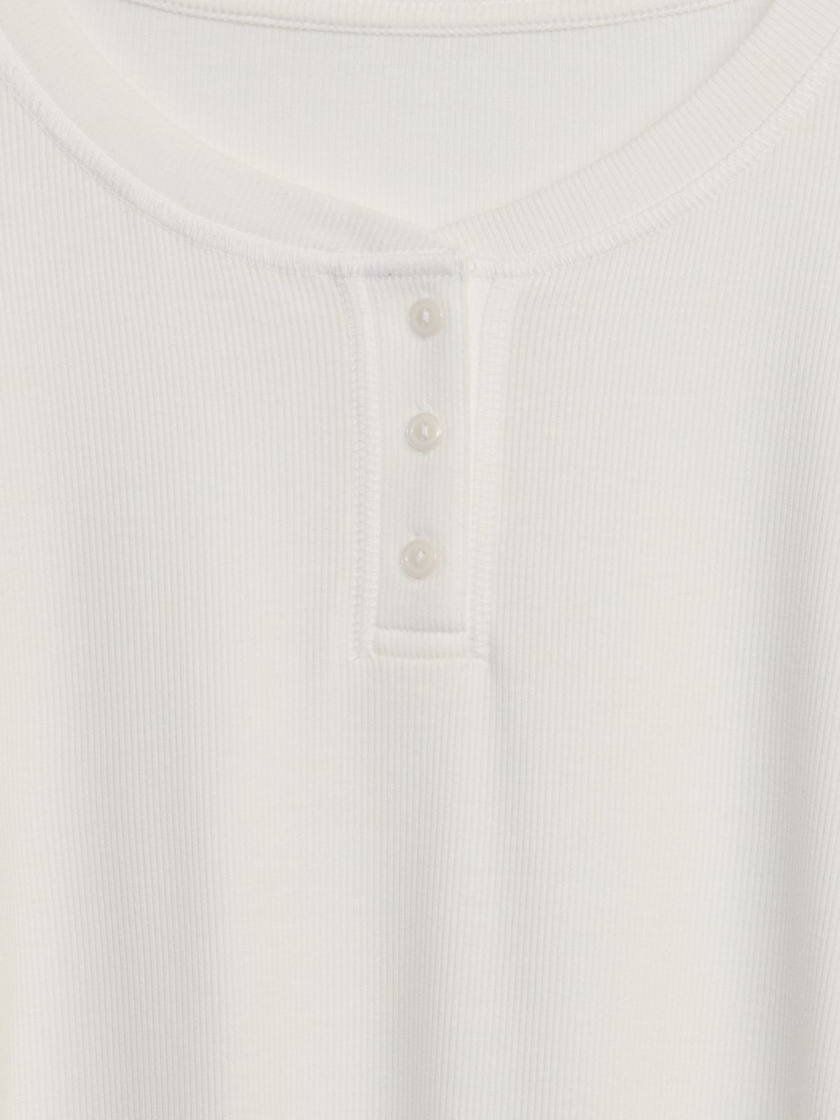 Άσπρη Rib Henley Μπλούζα-817153003