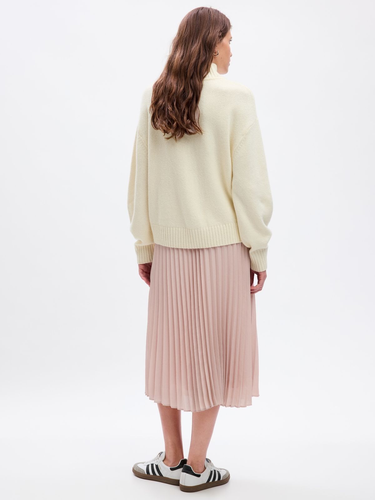 Ροζ Pleated Metallic Midi Φούστα-816677002