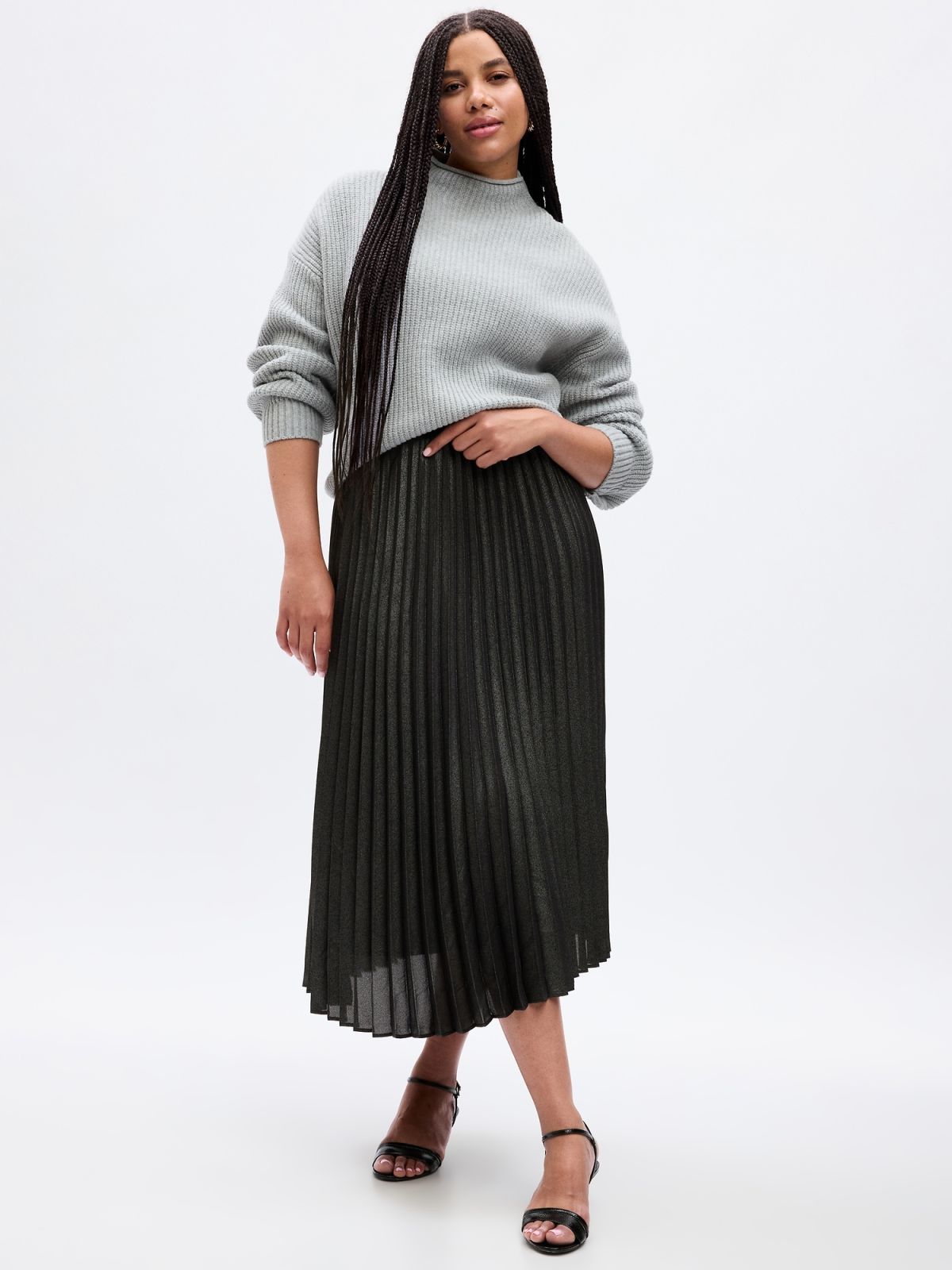Pleated Metallic Midi Φούστα-816677000