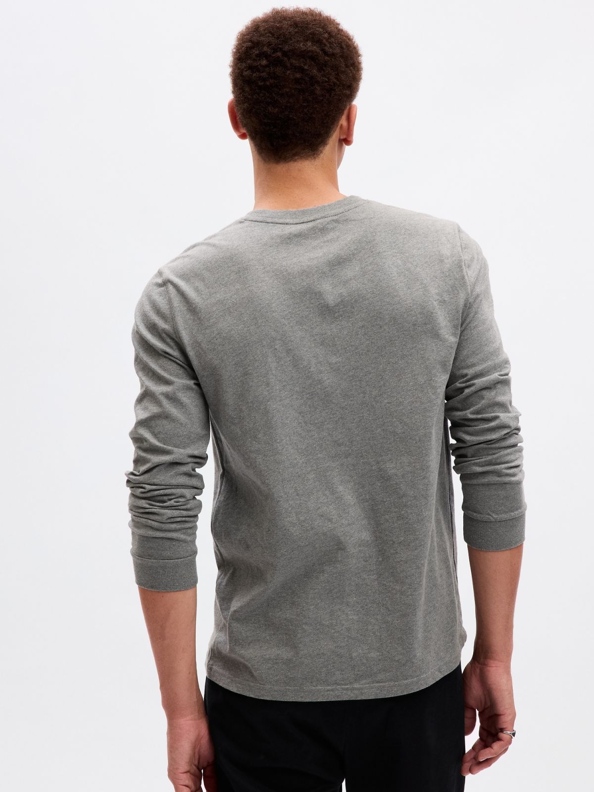 Γκρι Waffle Henley Μπλούζα-816716000