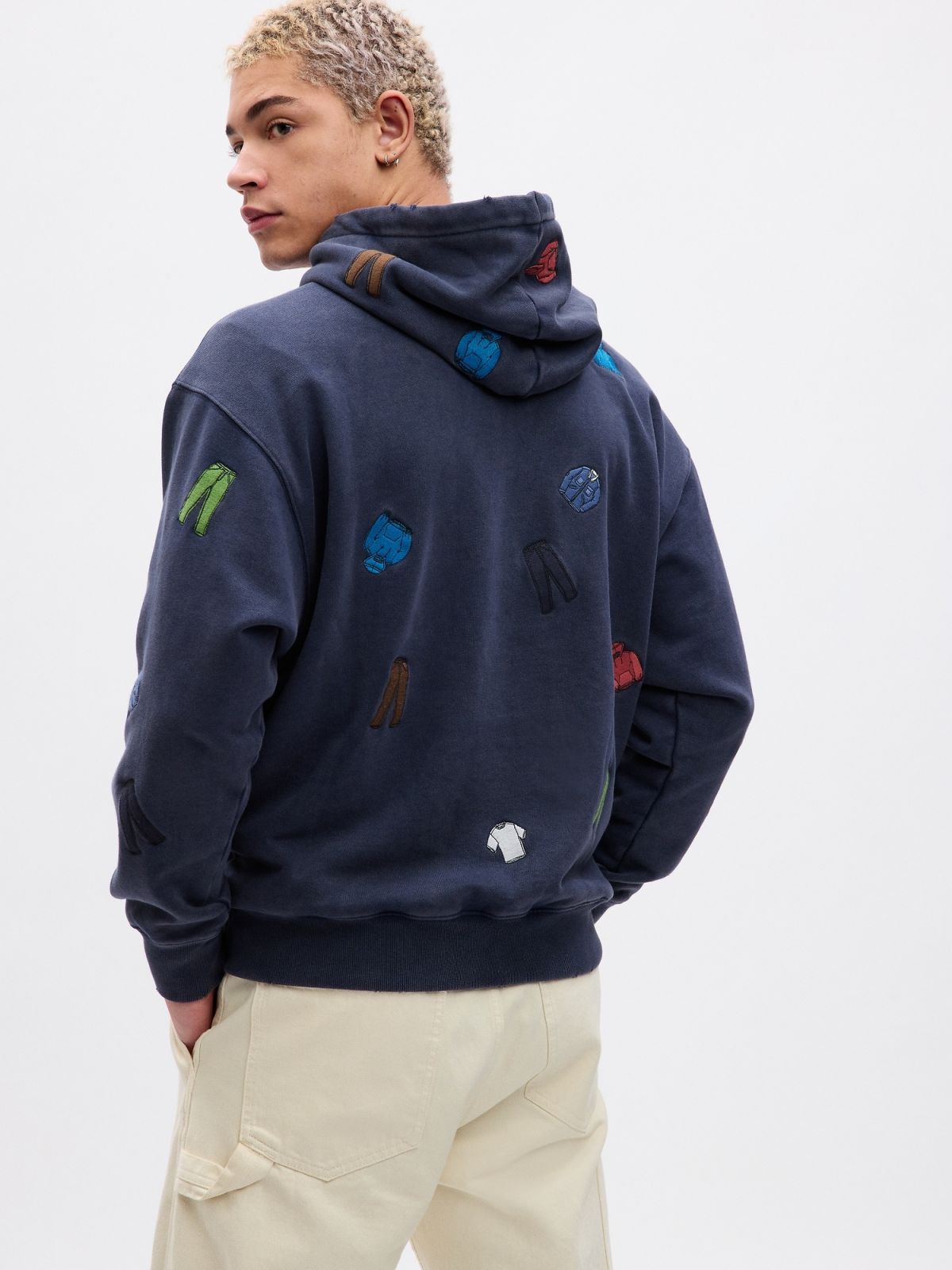 Μπλε Gap Re-Issue × Sean Wotherspoon Embroidered Arch Logo Φούτερ-837645000