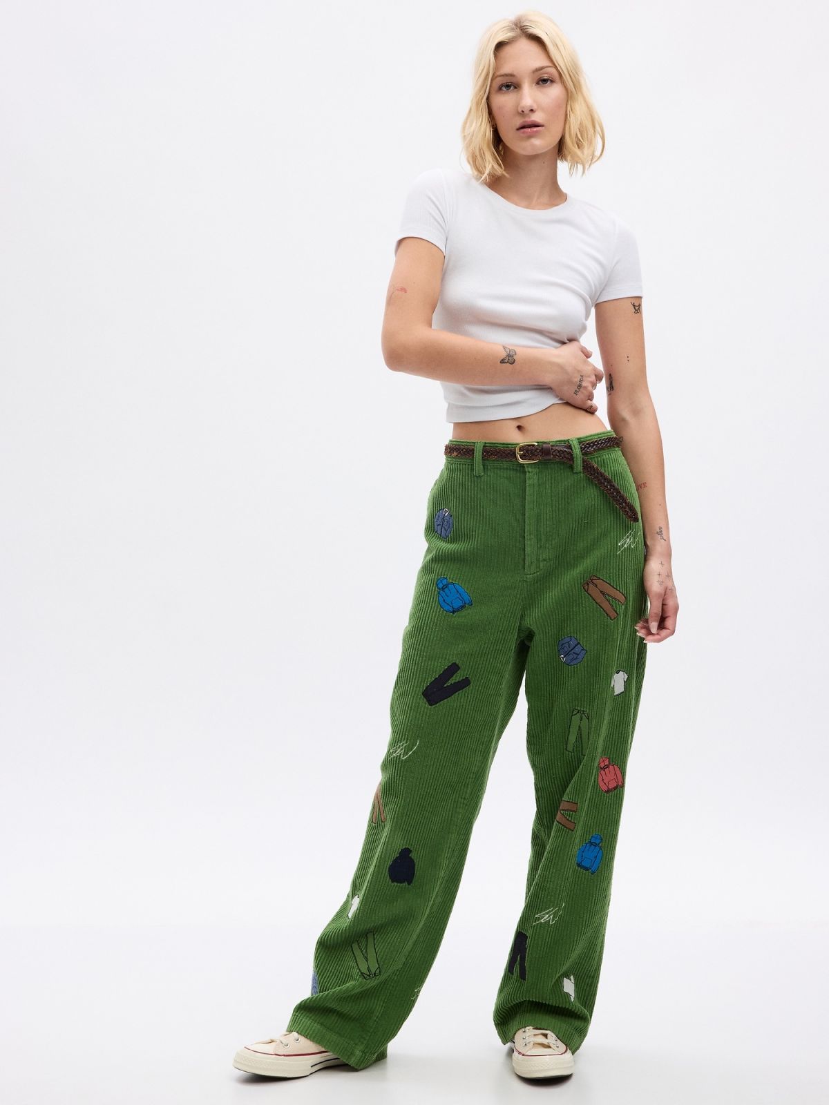 Gap Re-Issue × Sean Wotherspoon Embroidered Corduroy Relaxed Pants-837648000
