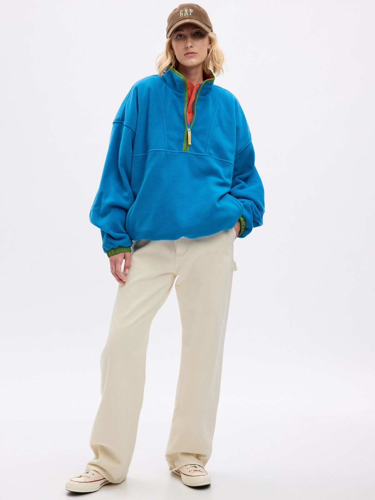 Μπλε Gap Re-Issue × Sean Wotherspoon Recycled Reversible Half-Zip Πουλόβερ-837649000