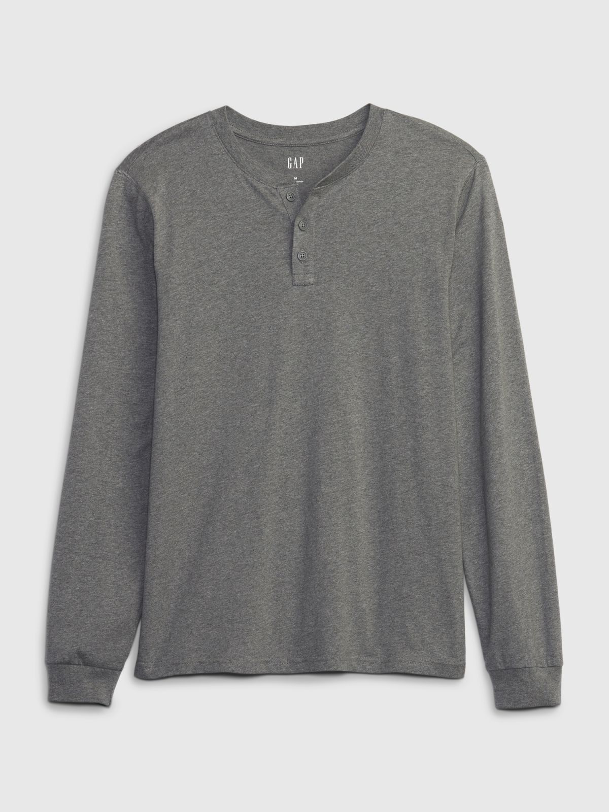 Γκρι Waffle Henley Μπλούζα-816716000