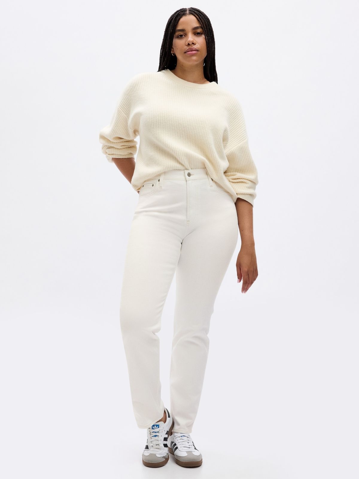 Άσπρο High Rise 90s Straight Jean Παντελόνι με Washwell-821866000