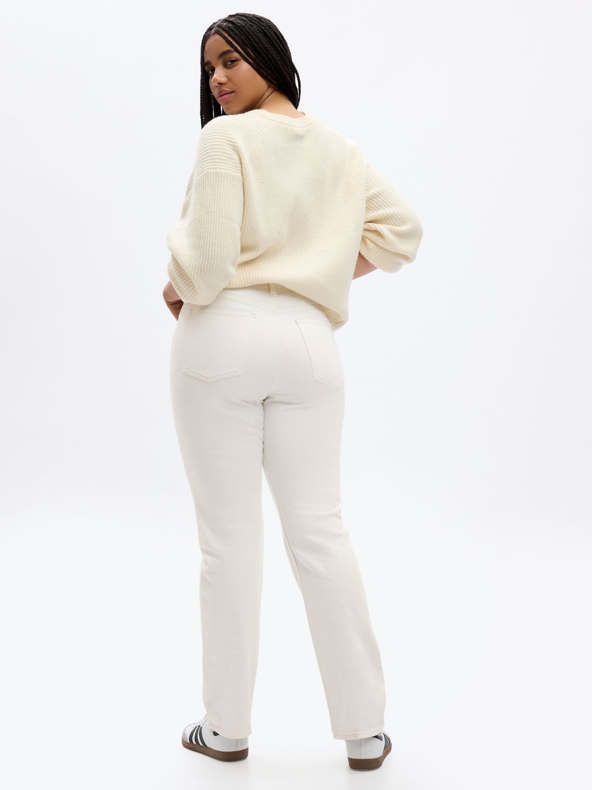 Άσπρο High Rise 90s Straight Jean Παντελόνι με Washwell-821866000