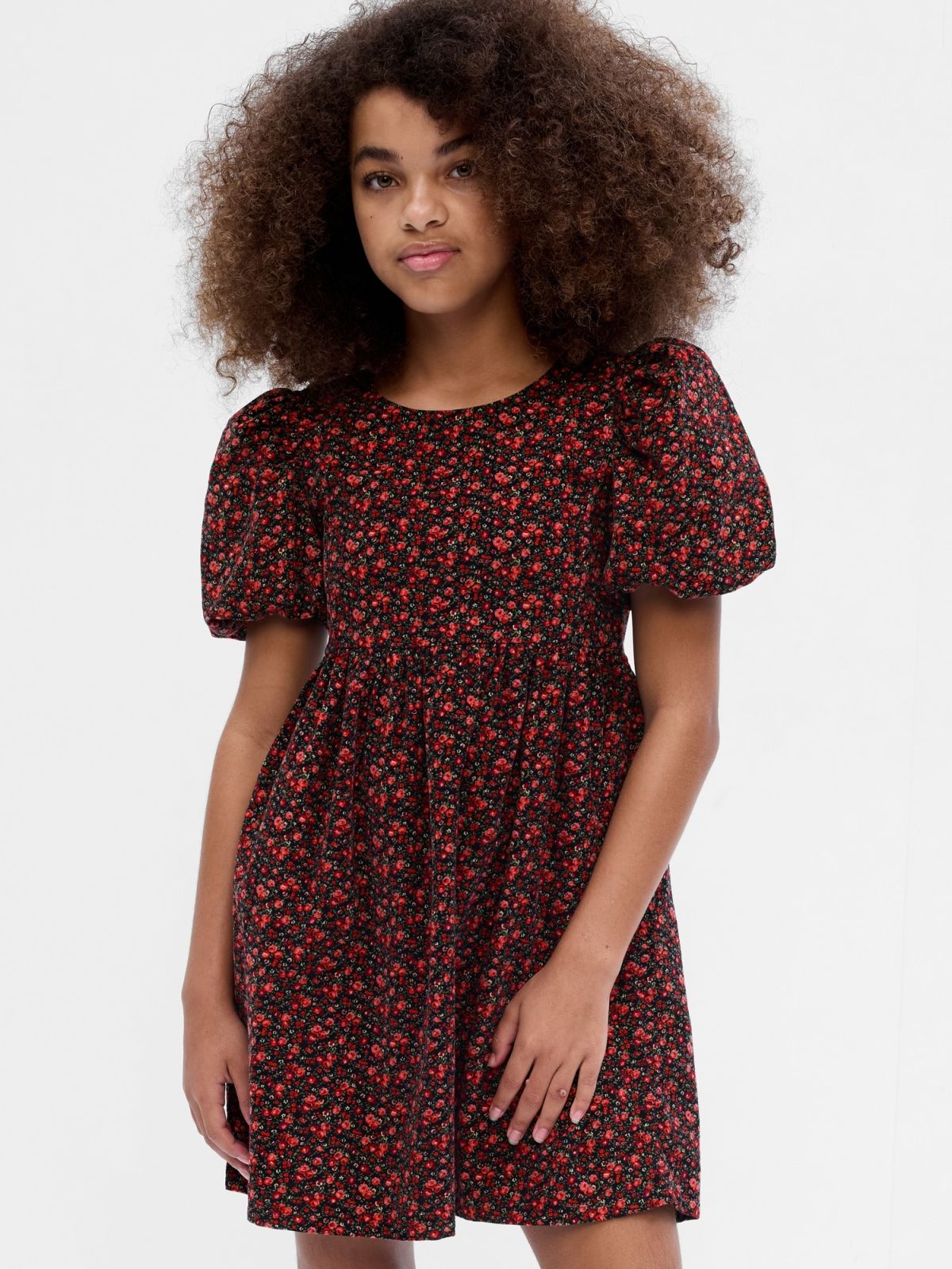 Multi Παιδικό Puff Sleeve Κοτλέ Φόρεμα-786776000