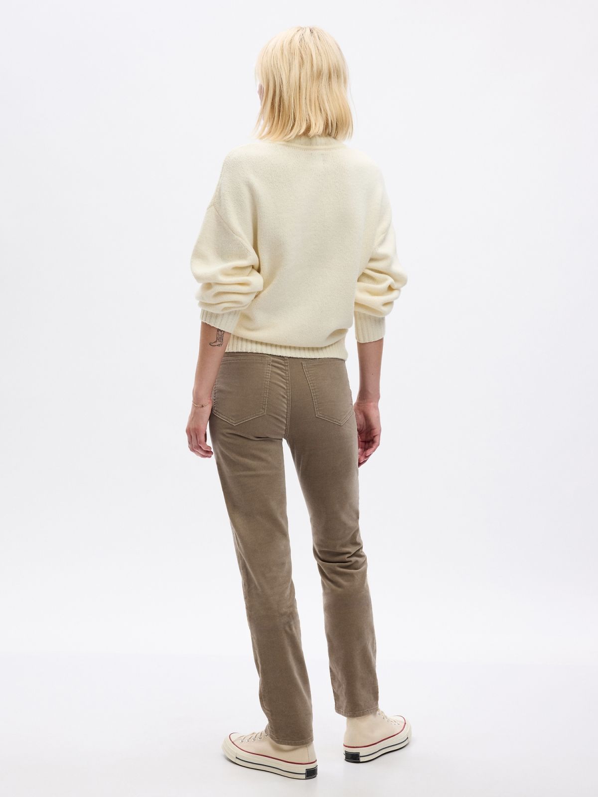 High Rise Velvet Vintage Slim Pants-728856003