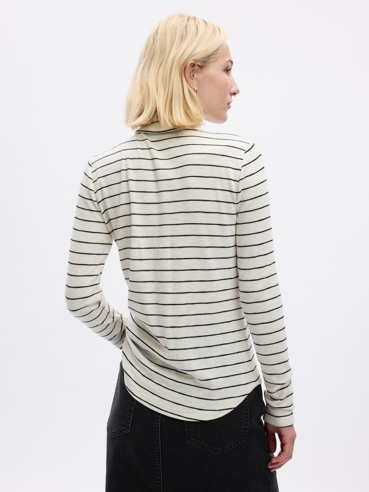 Άσπρη Essential Rib Turtleneck Μπλούζα-810808001