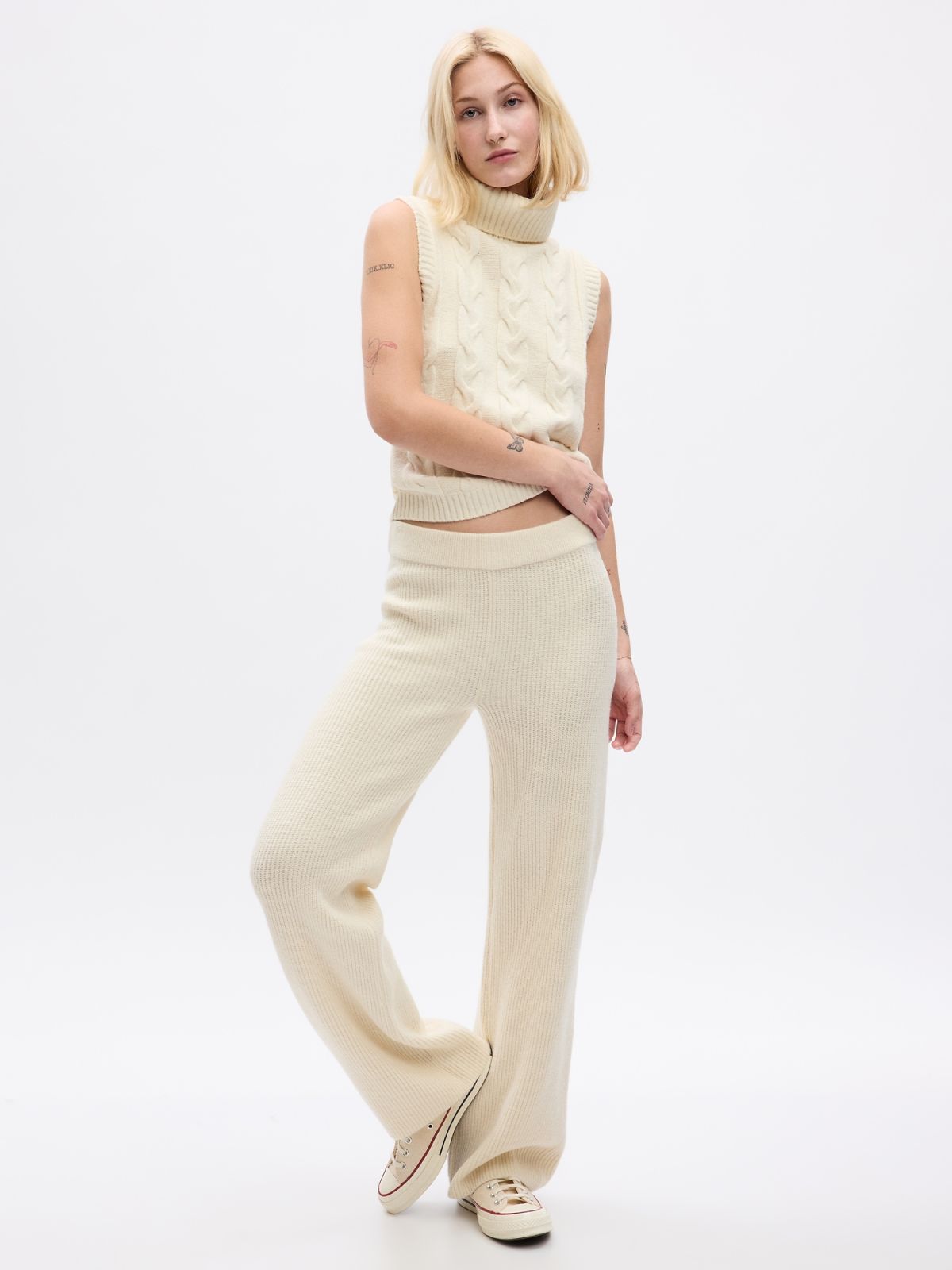 CashSoft Shaker-Stitch Sweater Pants-816705002