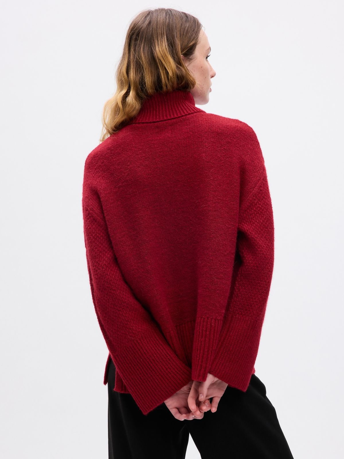 Κόκκινο 24/7 Split-Hem Cable Knit Πουλόβερ-815134001