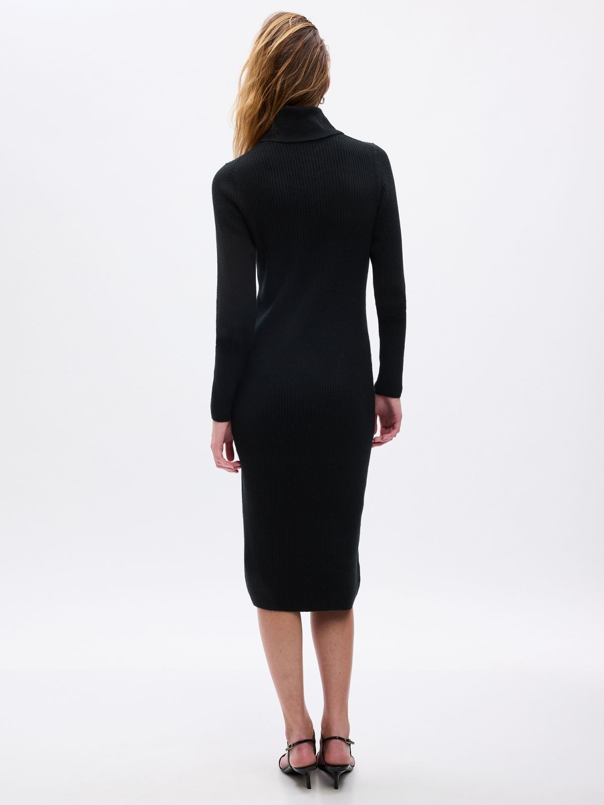 Turtleneck Rib Midi Sweater Dress-814747001