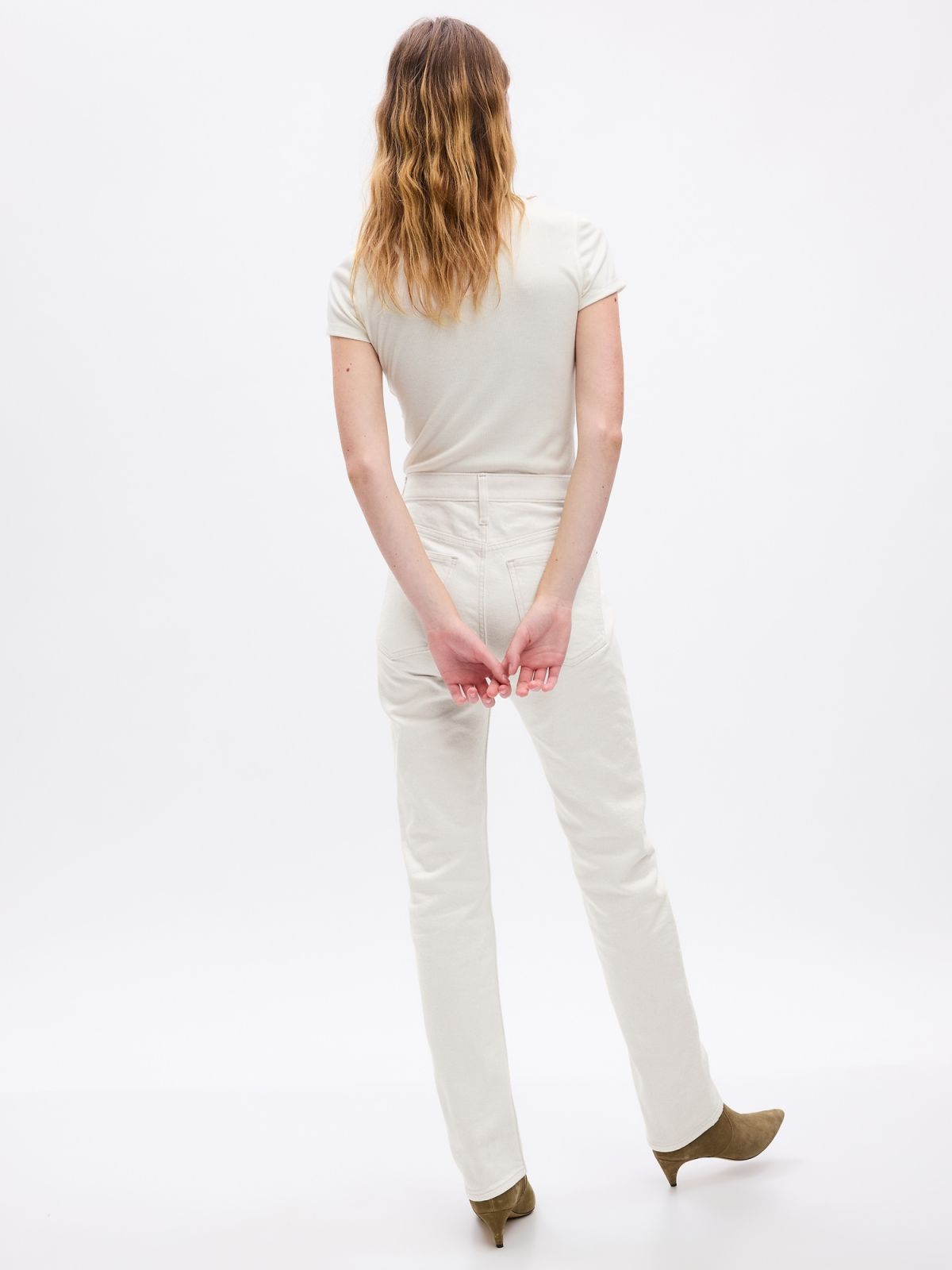 Άσπρο High Rise 90s Straight Jean Παντελόνι με Washwell-821866000