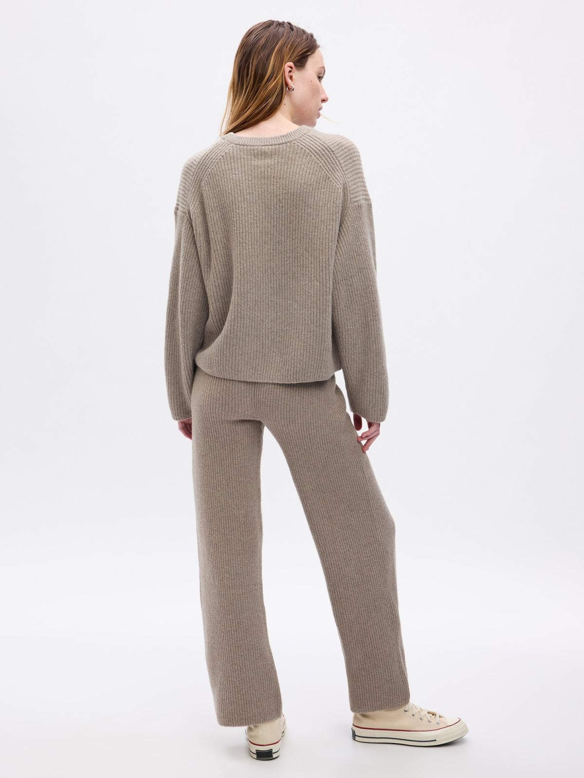CashSoft Shaker-Stitch Sweater Pants-816705001