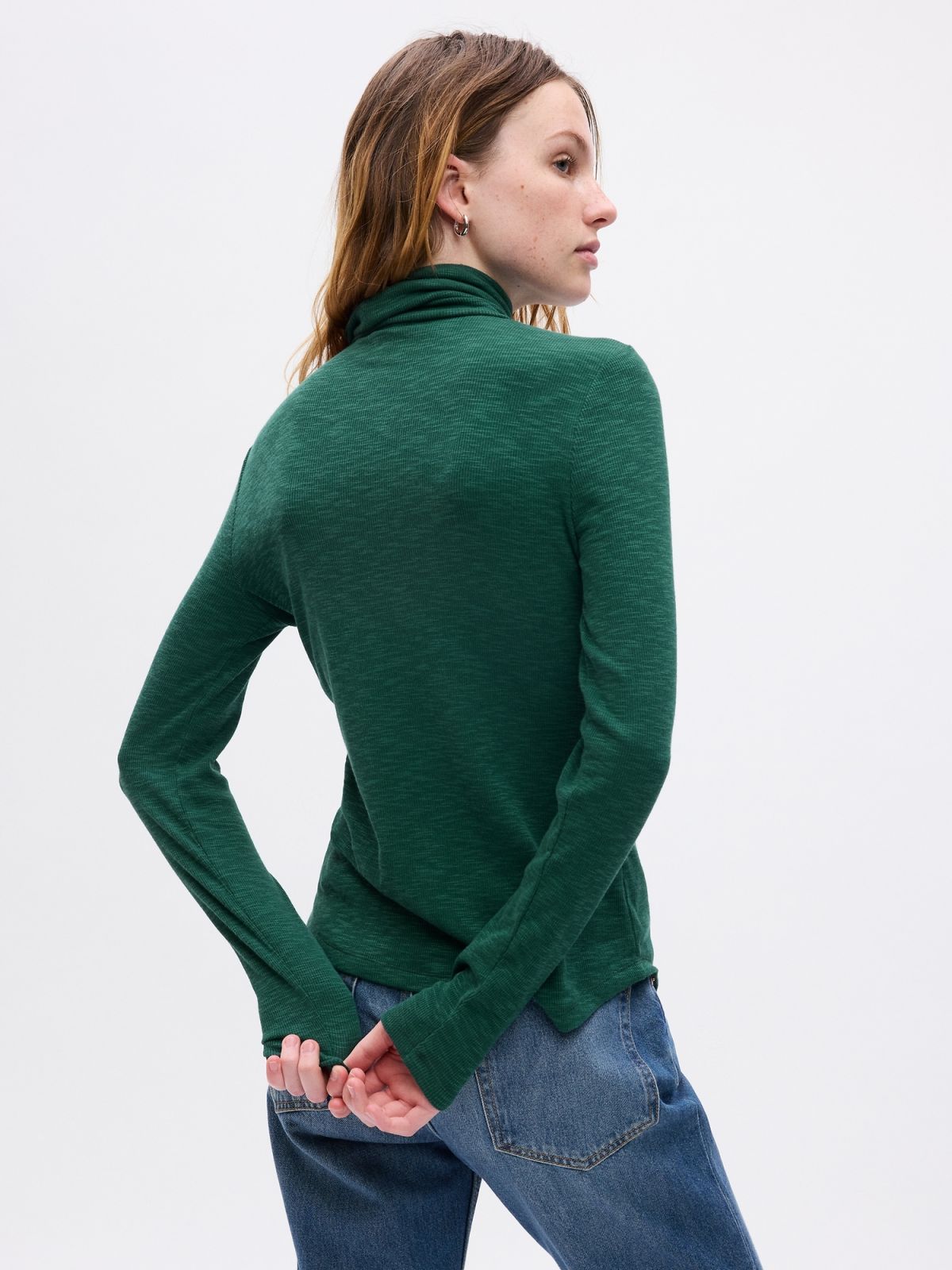 Essential Rib Turtleneck T-Shirt-810808003