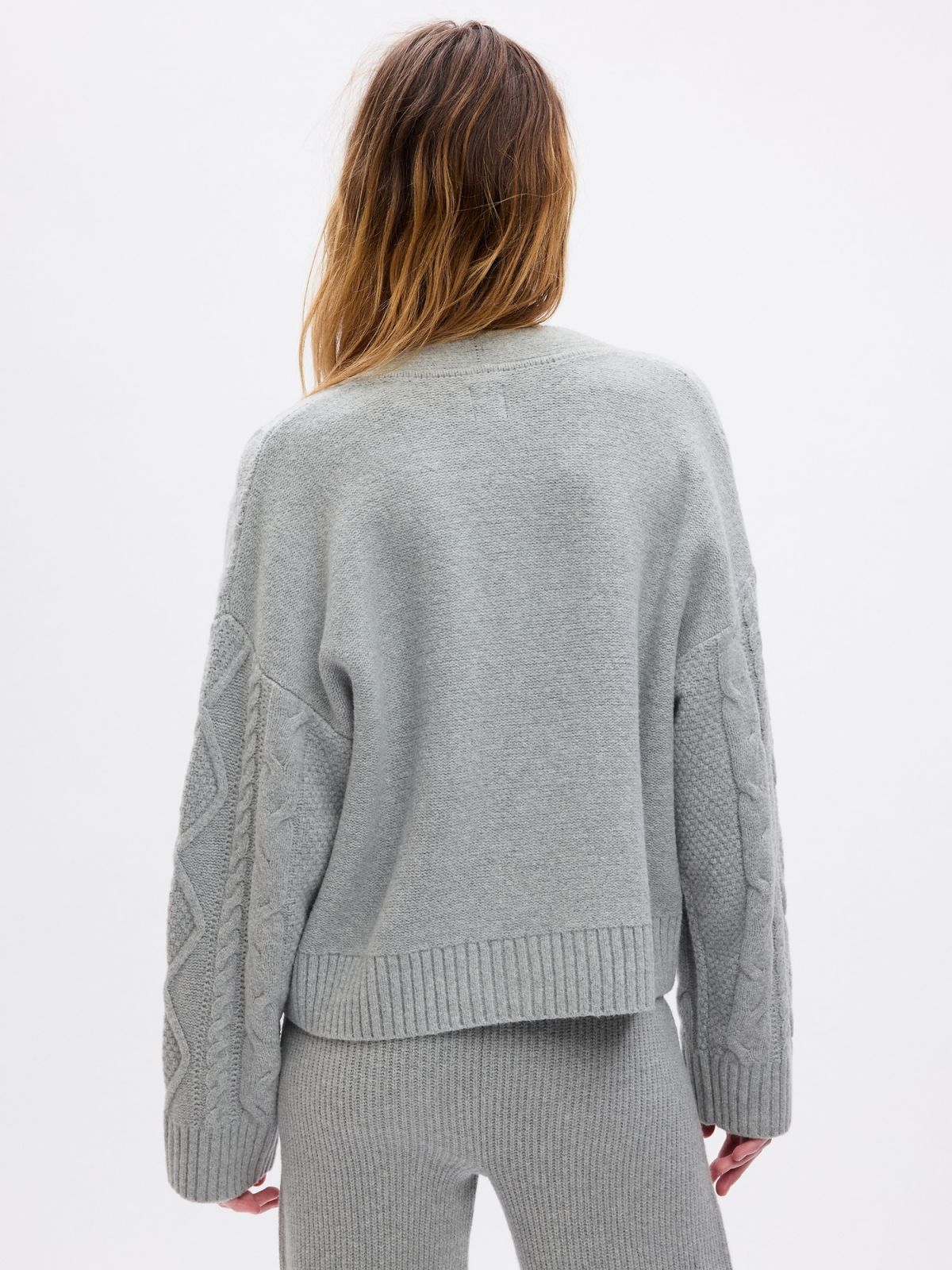 Γκρι CashSoft Cable-Knit Ζακέτα-815135002