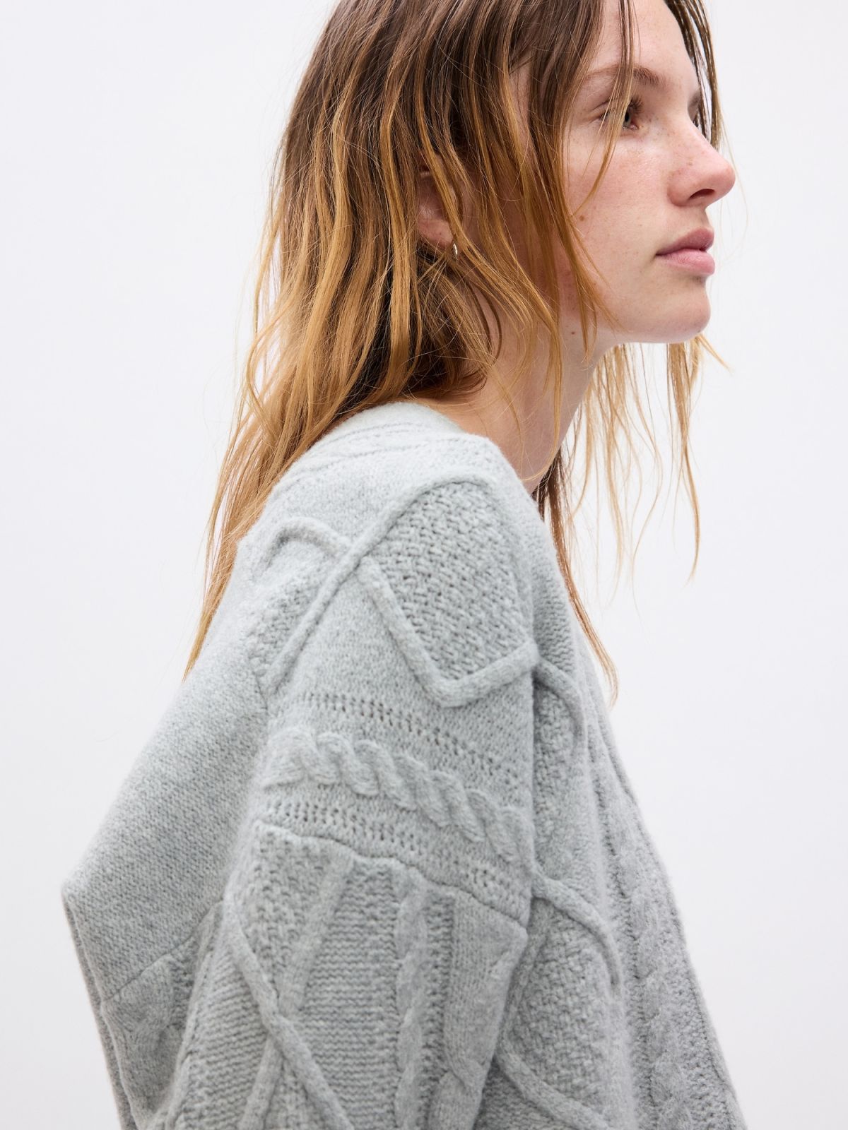 Γκρι CashSoft Cable-Knit Ζακέτα-815135002