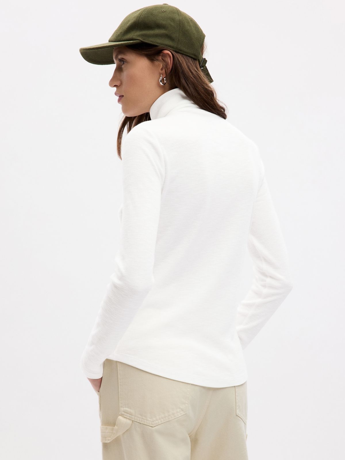 Μπεζ Essential Rib Turtleneck Μπλούζα-810808004