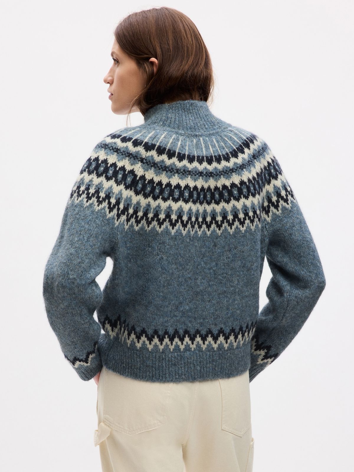 Fair Isle Mockneck Sweater-816708003