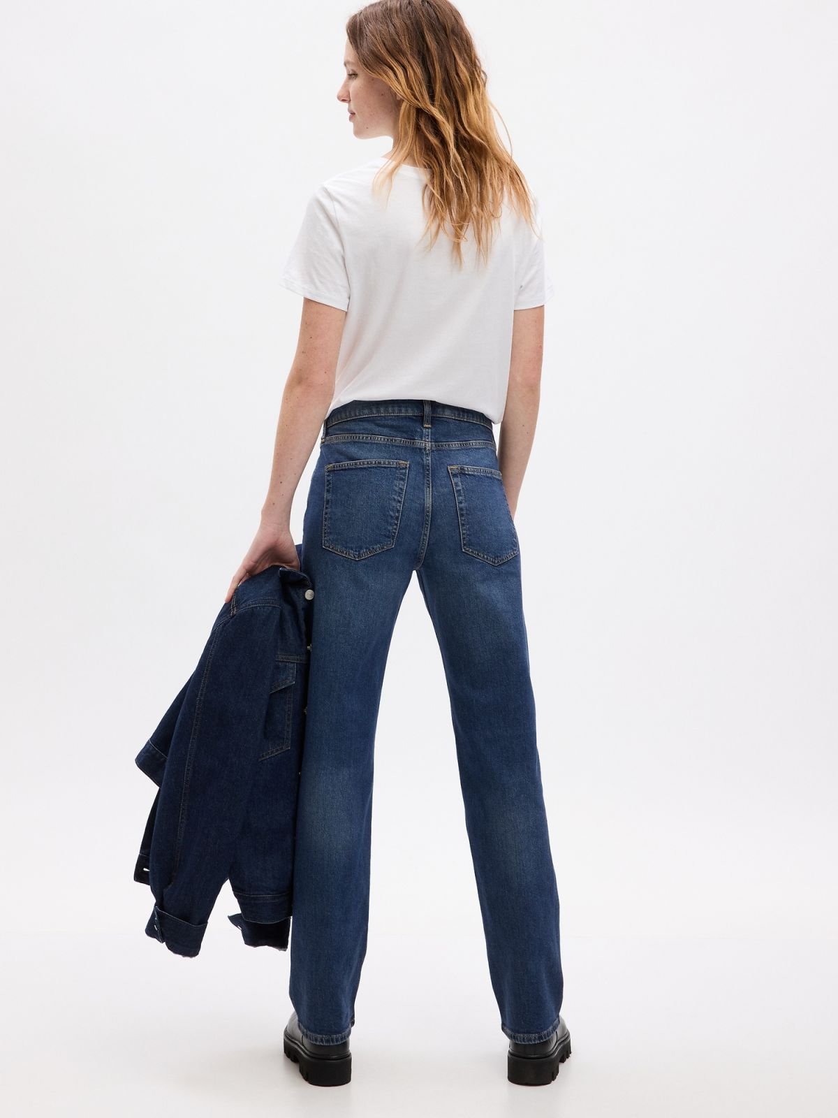 Μπλε Mid Rise Cotton '90s Loose Jean Παντελόνι-852782000