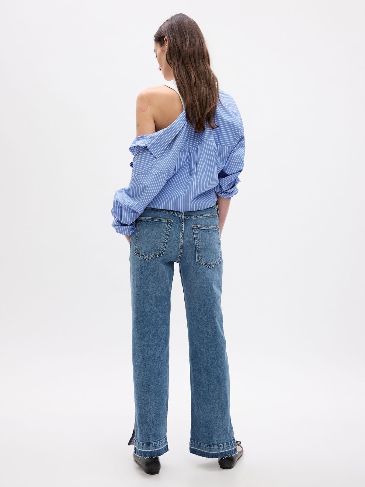 Μπλε Mid Rise Cotton '90s Loose Jean Παντελόνι-570868000