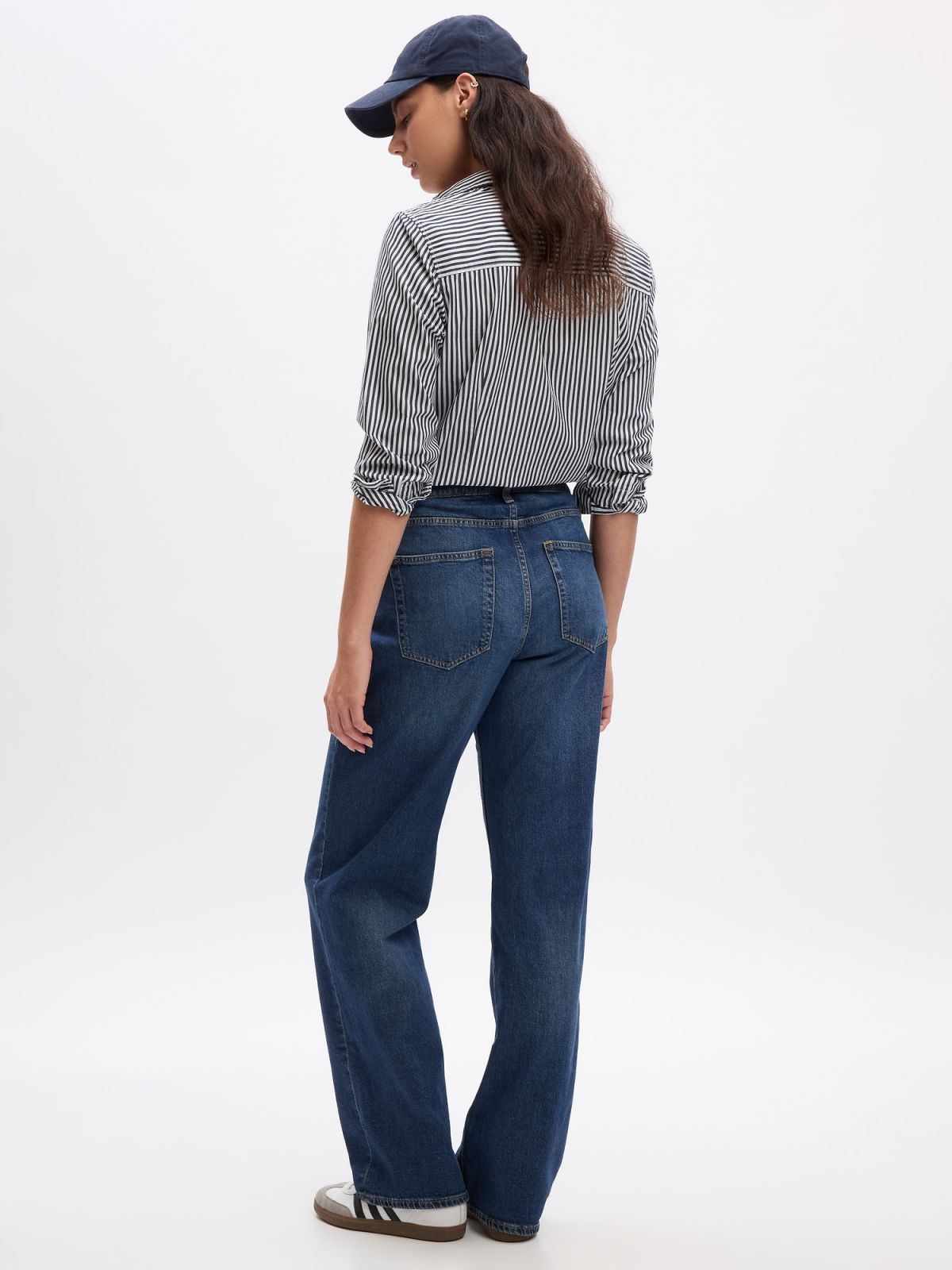 Μπλε Mid Rise Cotton '90s Loose Jean Παντελόνι-852782000