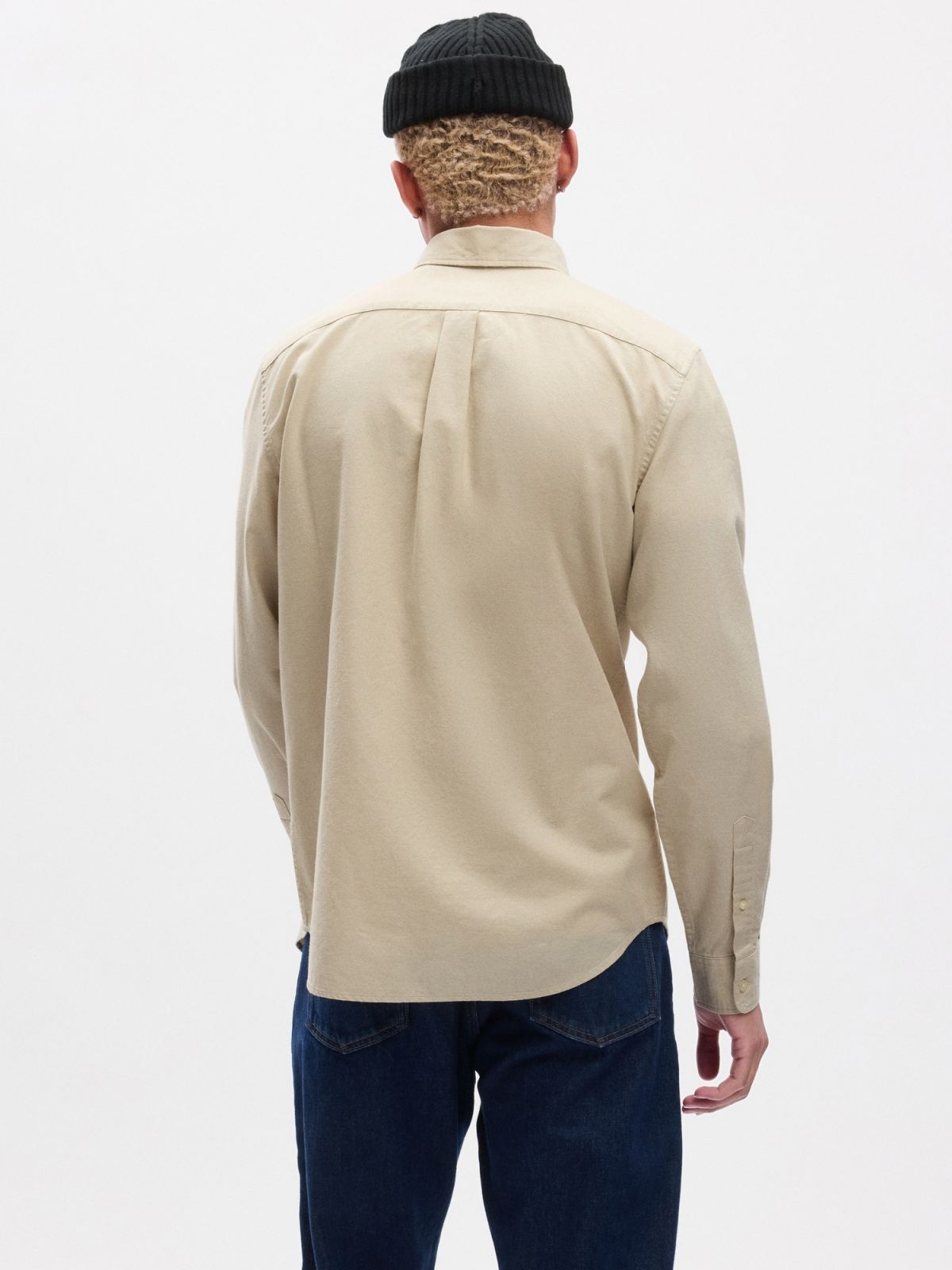 Μπεζ Oxford Πουκάμισο σε Standard Fit-821153003